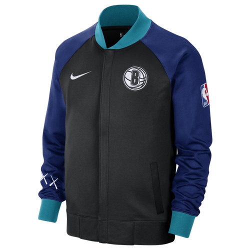 MENS - Nike Nets Dri-FIT CE Showtime Long Sleeve FZ Jacket - Rush Blue/Chile Red Black