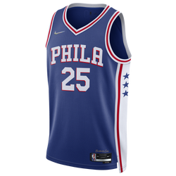 Men's - Nike 76ers Dri-FIT Swingman DMD Icon Jersey - Rush Blue/White