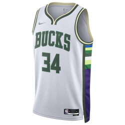 Men's - Nike Bucks Moment Swingman Jersey - White/Green