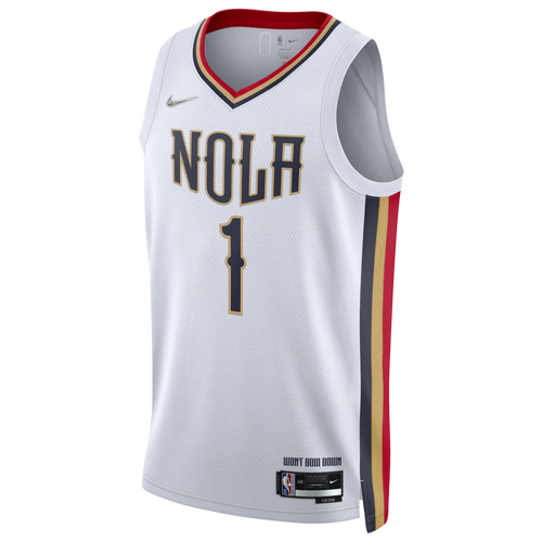 

Nike Mens New Orleans Pelicans Nike Pelicans Moment Swingman Jersey - Mens Gold/White Size XL