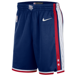 Men's - Nike Nets NBA Swingman Shorts 21 - Blue/White/Red