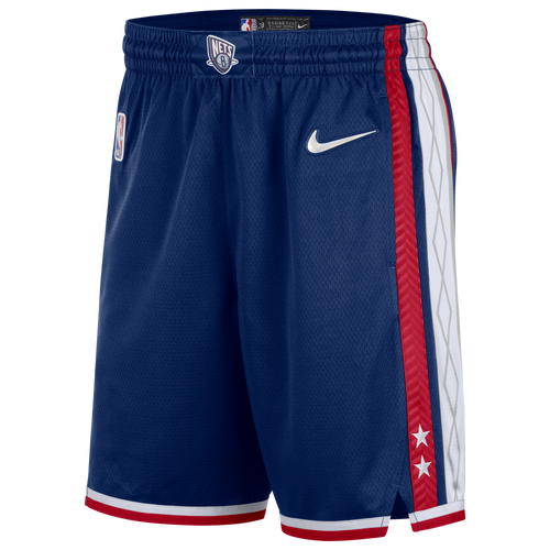 

Nike Mens Nike Nets NBA Swingman Shorts 21 - Mens Blue/White/Red Size XXL