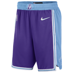Men's - Nike Lakers NBA Swingman Shorts 21 - Purple/Blue