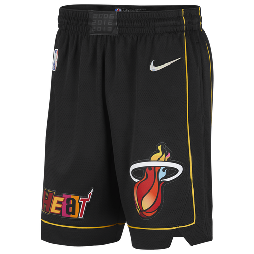 

Nike Mens Miami Heat Nike Heat NBA Swingman Shorts 21 - Mens Black/White Size L