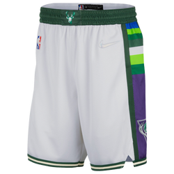Men's - Nike Bucks NBA Swingman Shorts 21 - White/Green
