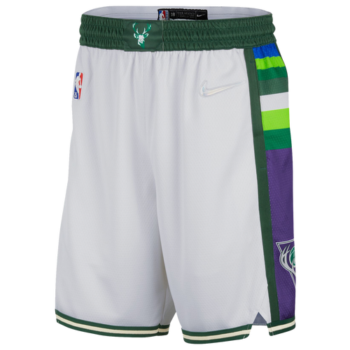 

Nike Mens Nike Bucks NBA Swingman Shorts 21 - Mens White/Green Size M