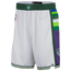Nike Bucks NBA Swingman Shorts 21 - Men's White/Green
