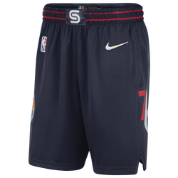 Men's - Nike 76ers NBA Swingman Shorts 21 - Navy/White