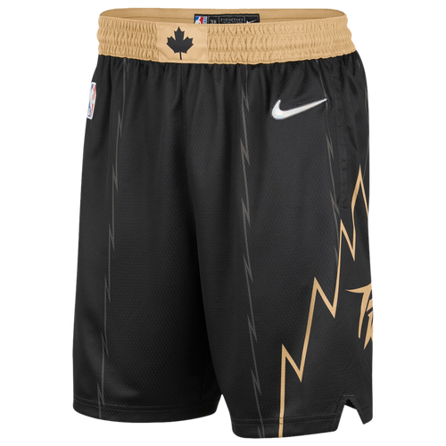 

Nike Mens Toronto Raptors Nike Raptors NBA Swingman Shorts 21 - Mens Black/Gold Size L