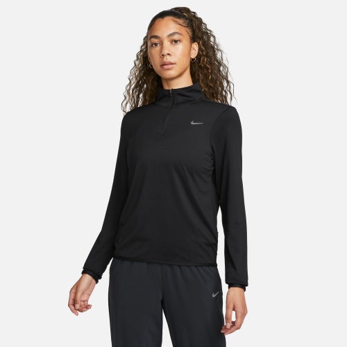 Shop Nike Womens  Swift Element Dri-fit Uv Half-zip In Black/white