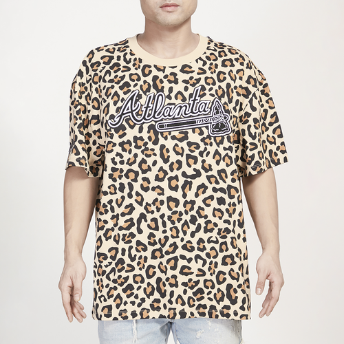 

Pro Standard Mens Atlanta Braves Pro Standard Braves Animal Drop Shoulder AOP T-Shirt - Mens Leopard/Leopard Size M