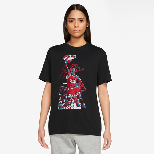 

Jordan Womens Jordan J SPT GFX T-Shirt - Womens White/Black Size L