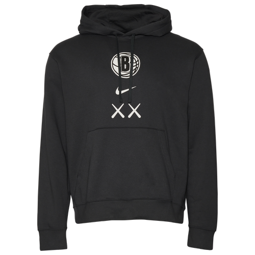 

Nike Mens Brooklyn Nets Nike Nets Club CE Pullover Hoodie - Mens Dk Smoke Grey Size S