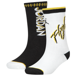 Boys' Grade School - Jordan AJ4 Lightning 2 Pack Crew Sock - Black/Black