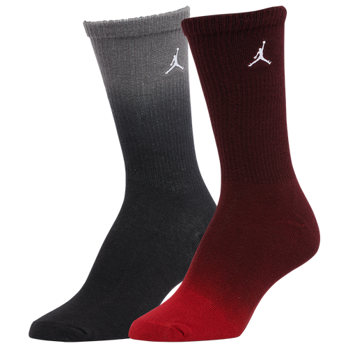 

Jordan Boys Jordan Ombre Dip Dye 2 pack Crew Socks - Boys' Grade School Red/Black Size M