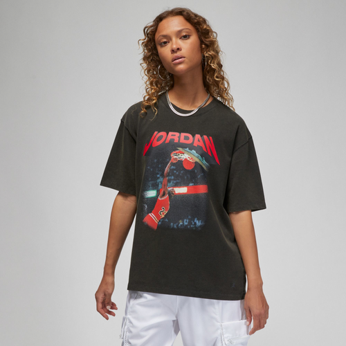 

Jordan Womens Jordan Short Sleeve GF Heritage T-Shirt - Womens Black/Black Size M