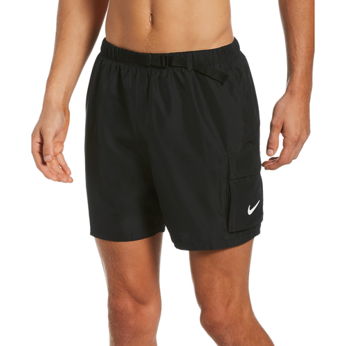 Shop Nike Mens  Belted Packable 5" Volley Shorts In Black