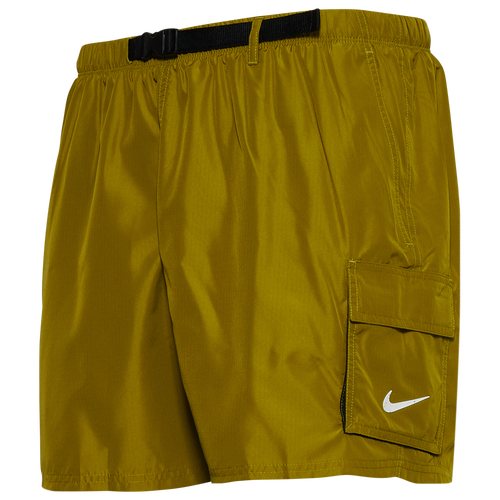 

Nike Mens Nike Belted Packable 5Volley Shorts - Mens Olive/White Size M