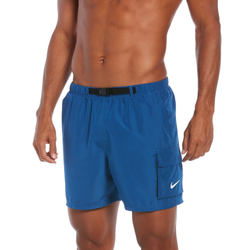 Men's - Nike Belted Packable 5" Volley Shorts - Marina Blue