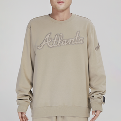 Men's - Pro Standard Braves Tonal Fleece Crewneck - Taupe