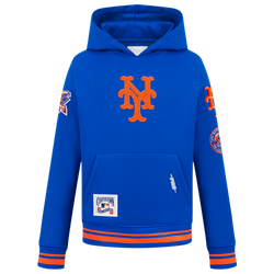 Boys' Grade School - Pro Standard Mets Retro Classic BB Ribbed Fleece PO Hoodie - Blue/Orange