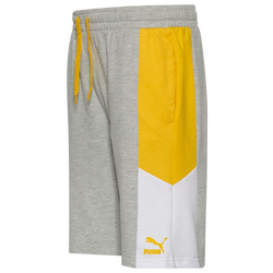 Boys' Grade School - PUMA Terry Colorblock Short - Gray/Yellow/White