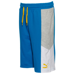 Boys' Grade School - PUMA Terry Colorblock Short - Blue/Gray/White