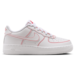 Boys' Grade School - Nike Air Force 1 LV8 1 - White/University Red