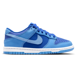 Boys' Grade School - Nike Dunk Low SE 3 - White/Game Royal/University Blue