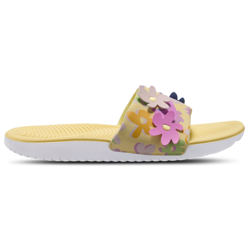 Nike Kids' Girls Kawa Slides Se In Silt Red/soft Yellow/light Magenta