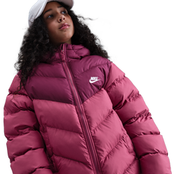 Boys' Grade School - Nike ADP Colorblock Puffer Jacket - Maroon/White
