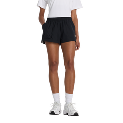 Women's - New Balance Trackside Woven Shorts - Black