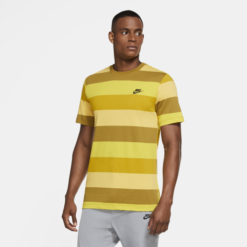 

Nike Mens Nike Club Stripe T Shirt - Mens Yellow/Grey Size S
