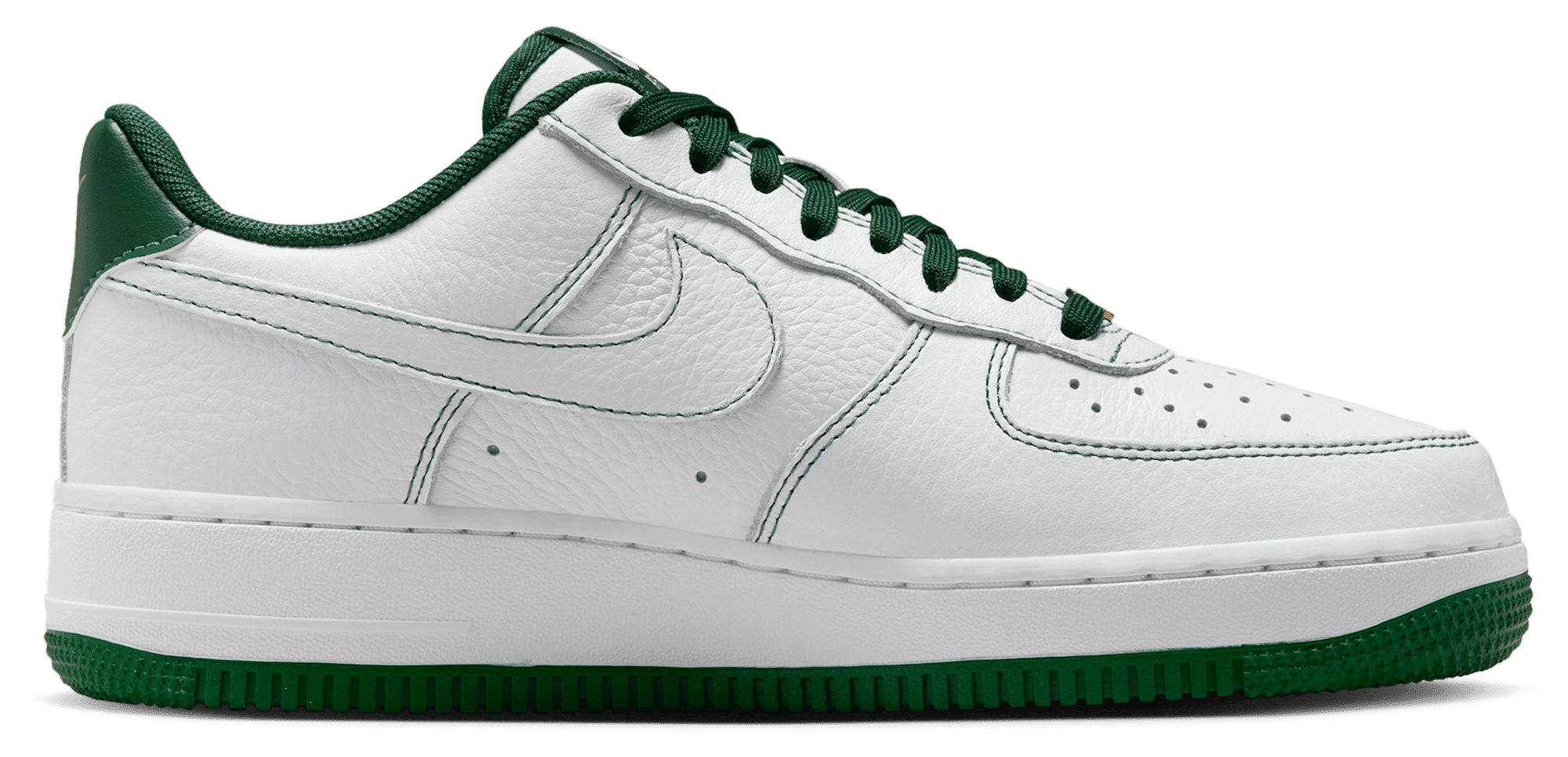 Women's - Nike Air Force 1 '07 Mini Jewel - White/Gorge Green Mtlc Gold