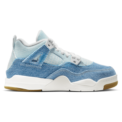 Boys' Preschool - Jordan Retro 4 Tex - Tan/Blue