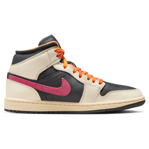 WOMENS - Jordan Air Jordan 1 Mid SE EDG - Pale Ivory/Racer Pink Black