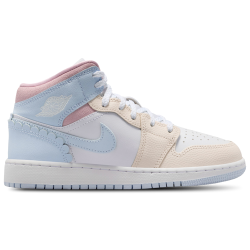 GIRLS - Jordan AJ 1 MID SE FEM - Half Blue/White Pale Ivory