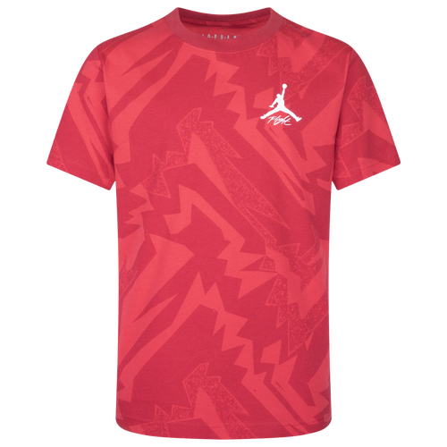 

Boys Jordan Jordan Essentials AOP T-Shirt - Boys' Grade School White/Red Size L