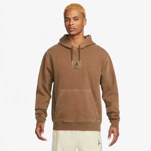 Jordan Mens  Essential Statement Wash Fleece Pullover In Light British Tan