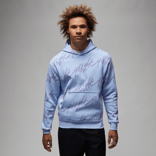 

Jordan Mens Jordan Essential AOP Fleece Pullover Hoodie - Mens Royal Tint/White Size S