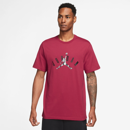 Jordan Mens  Flt Mvp Jumpman Short Sleeve Crew In Cardinal Red/black