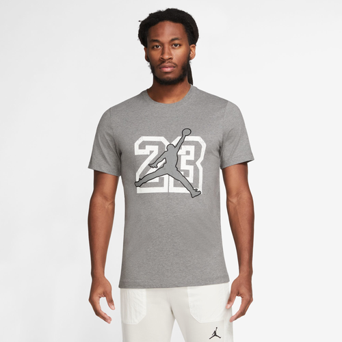 

Jordan Mens Jordan Flight Essentials Jumpman Short Sleeve Crew - Mens Carbon Heather/White Size L