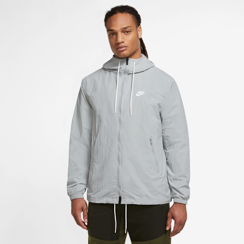 

Nike Mens Nike Club Woven Full-Zip Jacket - Mens Light Smoke/White Size M