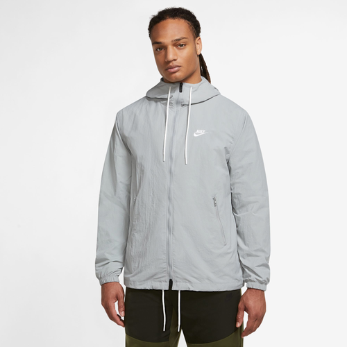 Nike Mens  Club Woven Full Zip Jacket In Light Smoke/white