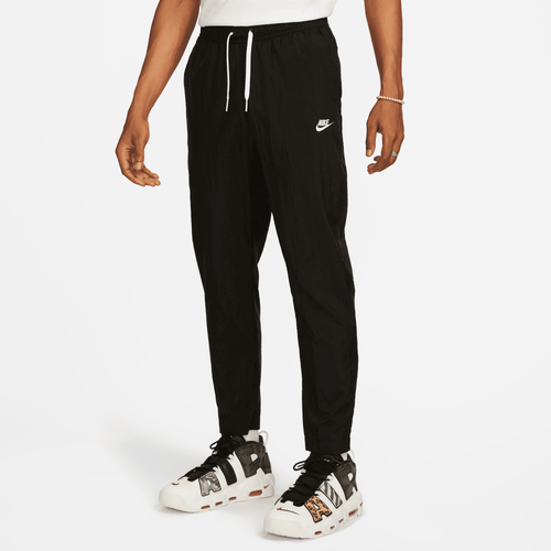 Shop Nike Mens  Club Lightweight Woven Pants In Black/white