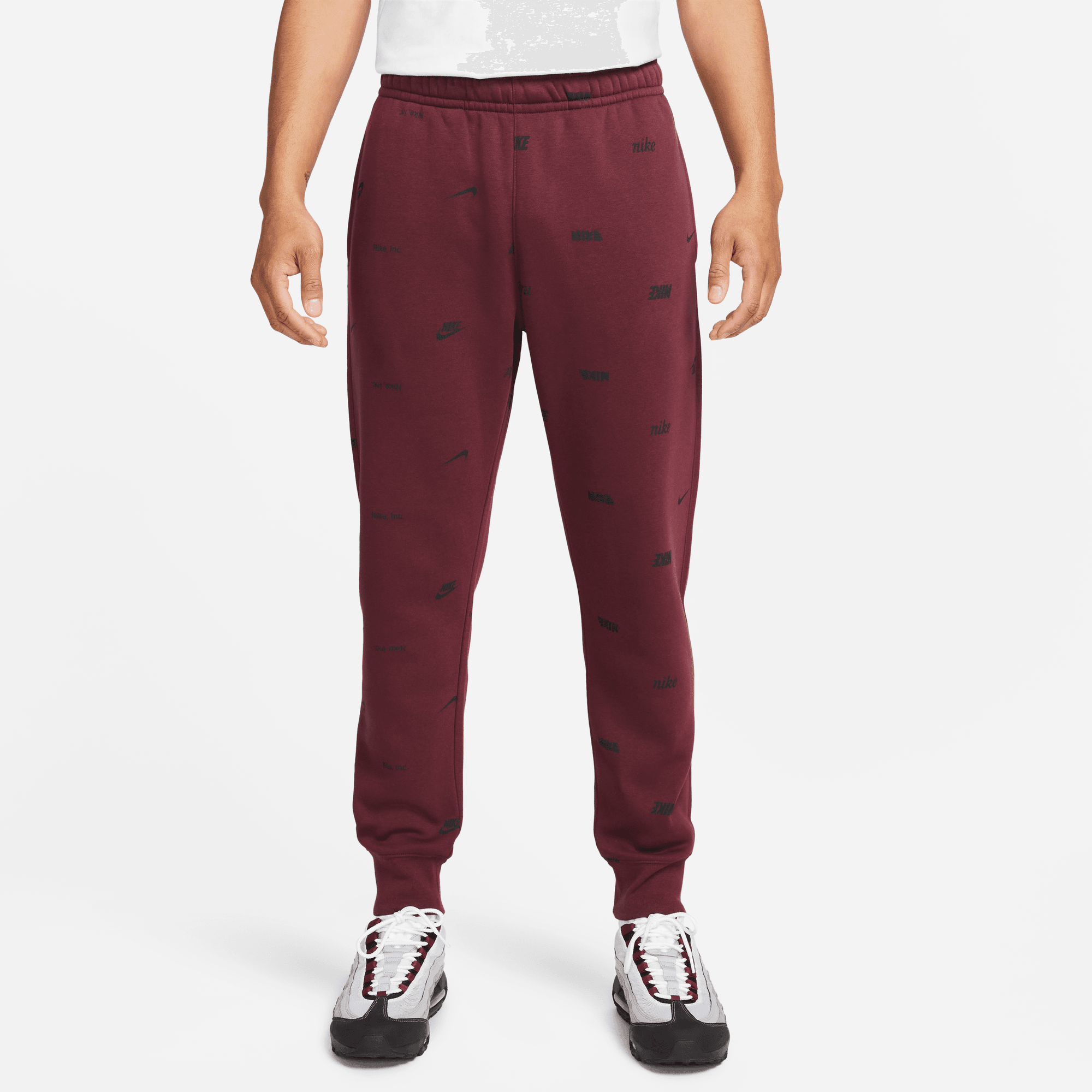 Nike burgundy joggers best sale