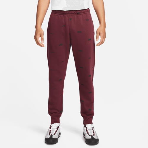 

Nike Mens Nike Club Plus AOP Basketball Joggers - Mens Maroon/Black Size XL