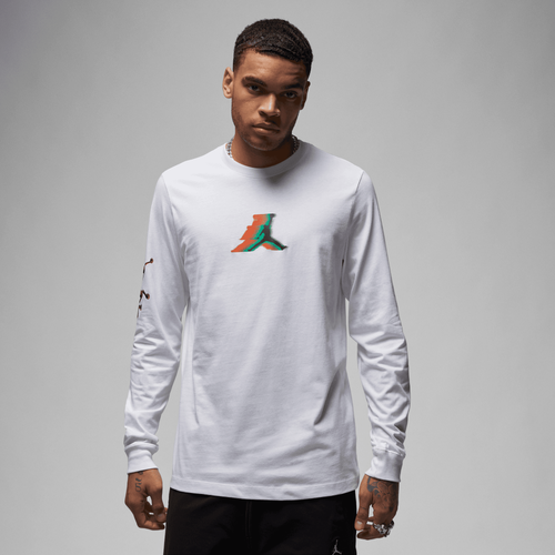 Jordan Mens  Brand L/s Crew In White/black