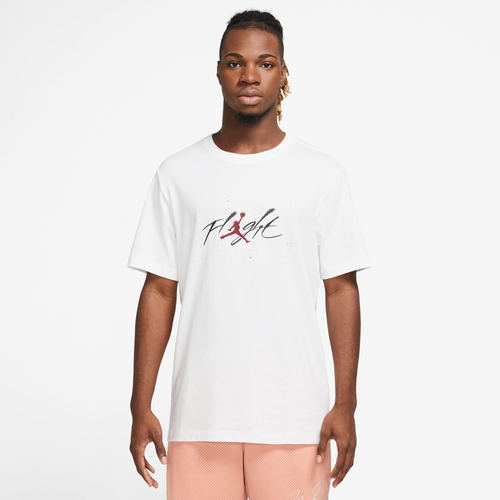 

Jordan Mens Jordan Brand GFX Short Sleeve Crew 2 - Mens White/Black/Gym Red Size S