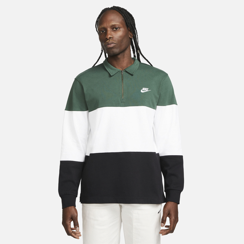 

Nike Mens Nike Club+ Knit CB LS Top - Mens Black/White/Fir Size XS